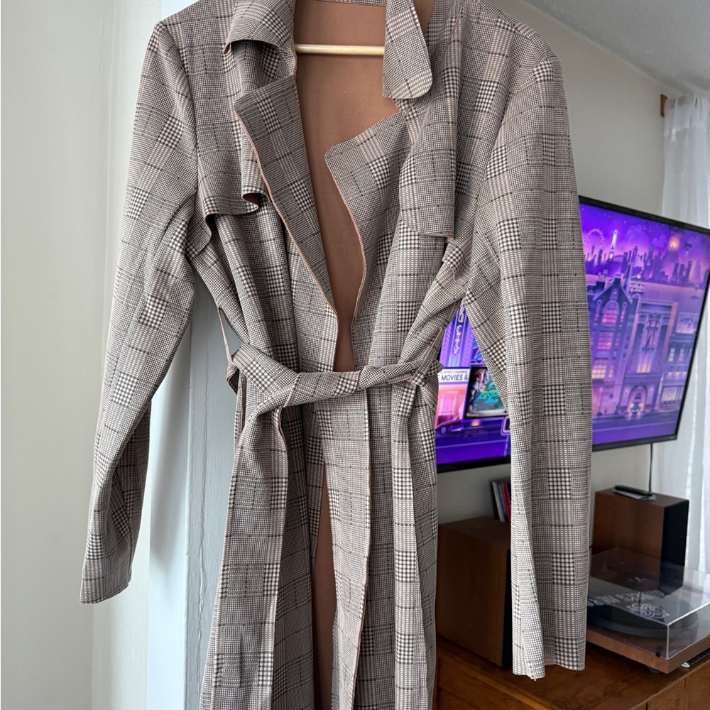 Solitaire Houndstooth Patterned Coat - image 2